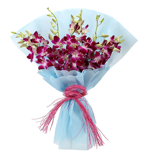 Orchid with Blue Paper wrapping