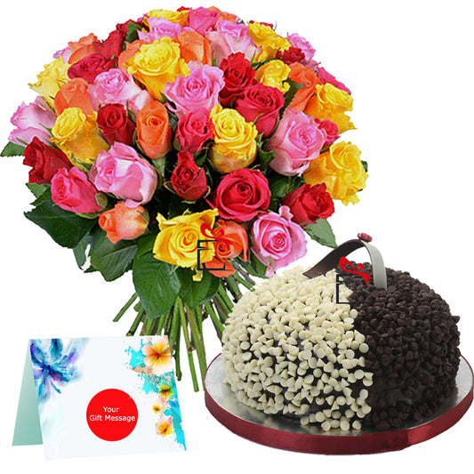 Flowers Bloomed with Chocochips Cake