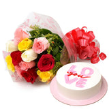  Love in Bloom Cake mixed roses with Vanila Cake