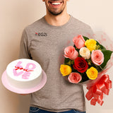 Love in Bloom Cake mixed roses with Vanila Cake