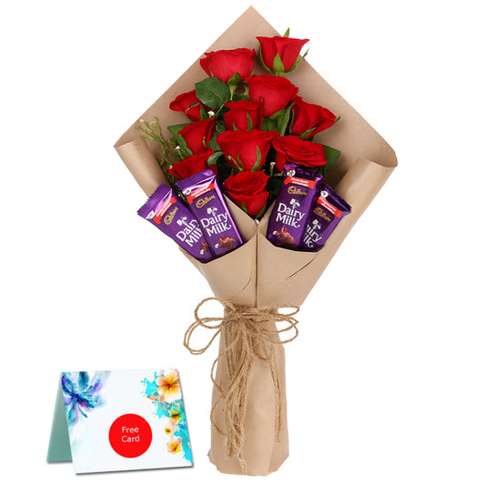  ChocoBloom Bouquet Roses with Chocolates Bouquet