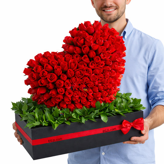 Rose of My Heart Red Roses heart shape Arrangement