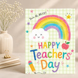 Happy Teachers' Day Rainbow Personalised Greeting Card