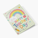 Happy Teachers' Day Rainbow Personalised Greeting Card
