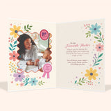 Best Teacher Ever Floral Personalised Greeting Card
