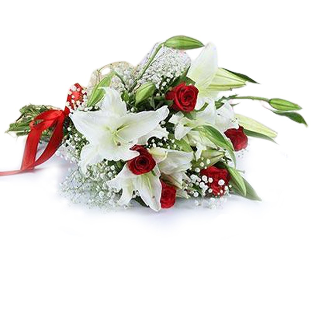 12 Lilies And Roses Bouquet