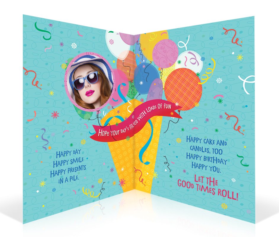 Balloon Design Personalised Card