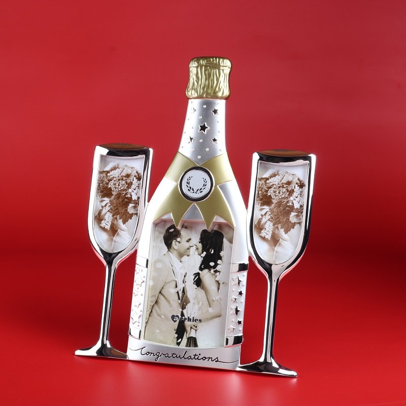 Champagne and Glass Design Congratulations Photoframe