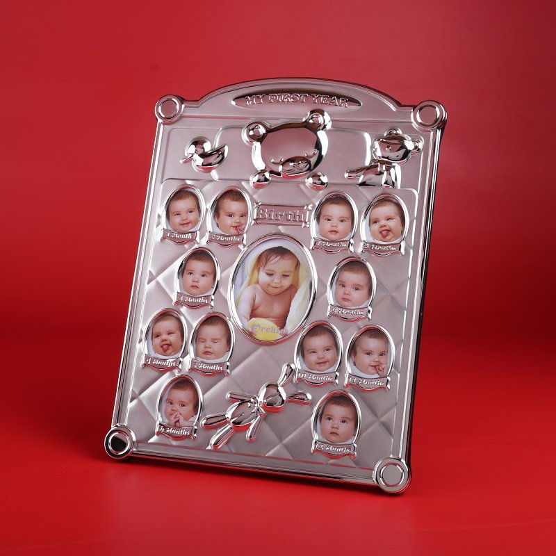 My First Year and Birth Design Silver Photoframe