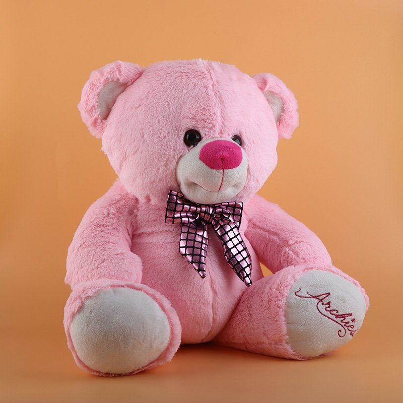 Beautiful Pink Teddy Bear with Pink Bow Soft Toy 40cm