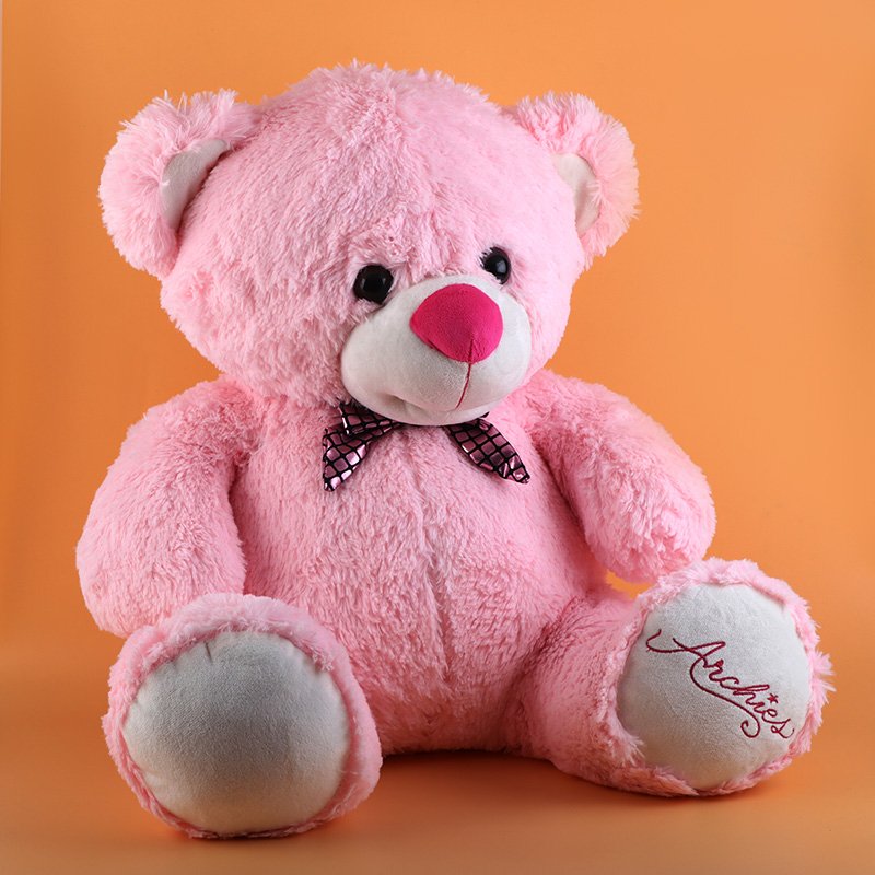 Beautiful Pink Teddy Bear with Pink Bow Soft Toy 50cm