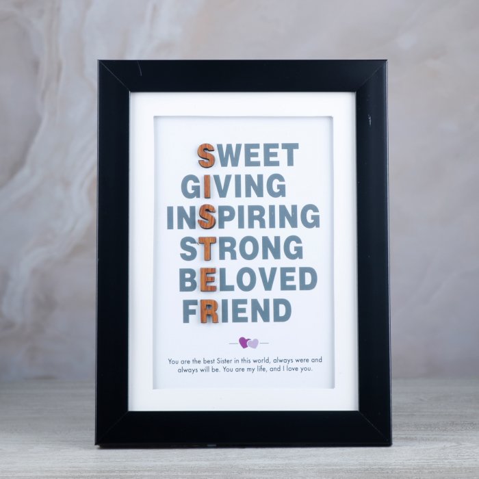 Sweet Sister Quotation with Greeting Card