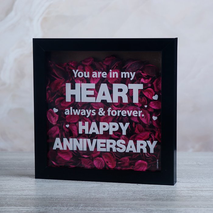 You Are in My Heart Always & Forever Happy Anniversary Flower Quotation