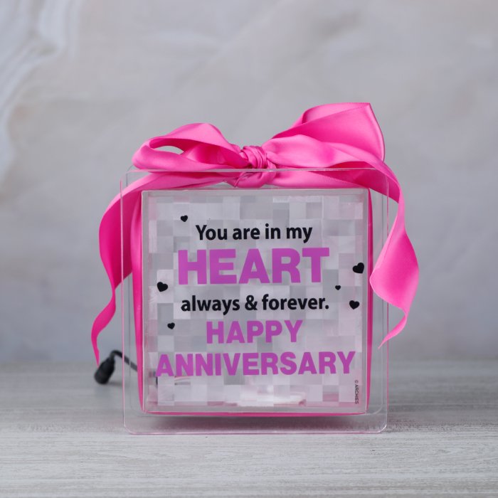 You Are in My Heart Always & Forever Happy Anniversary Lighting Quotation