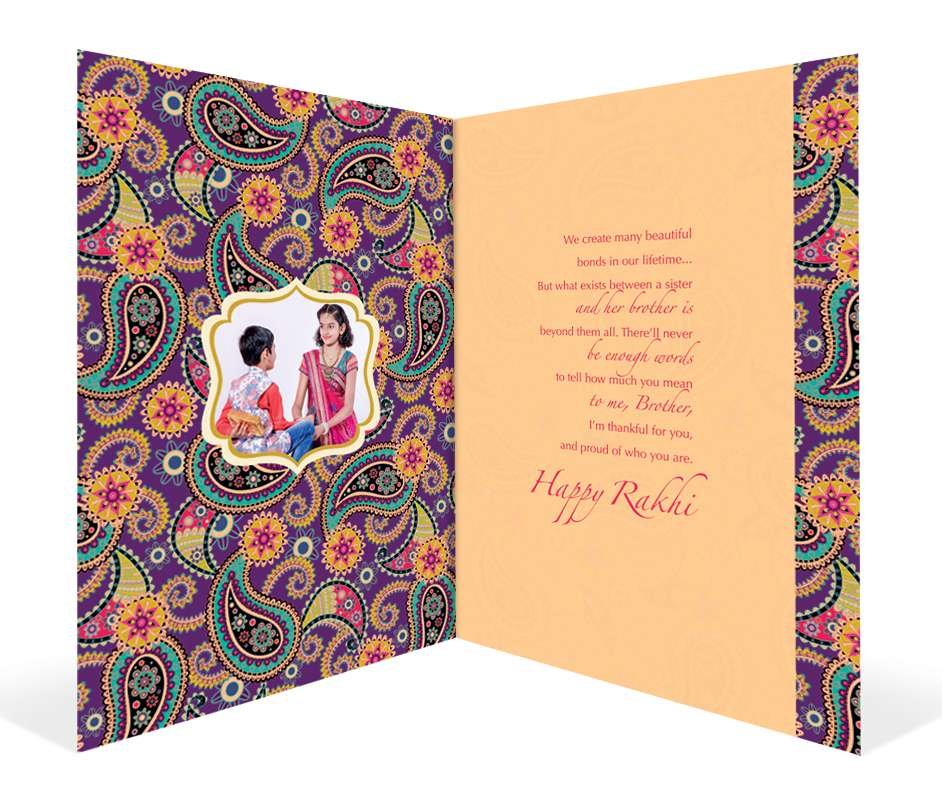 The Warm Rakhi Wishes Personalised Card For My Brother and The Shiv Devotional Rakhi in Red Color with Red Velvet Box