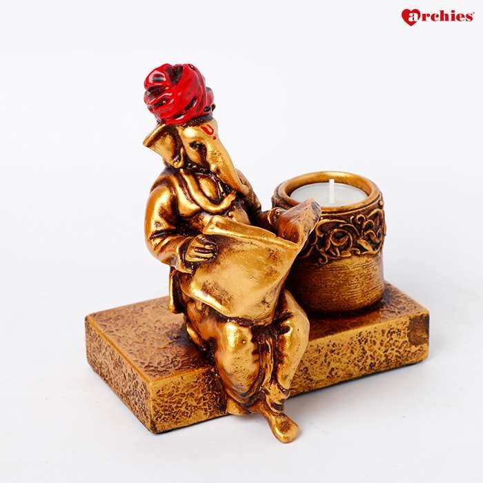 Ceramic Ganesha Idol with Candle Stand