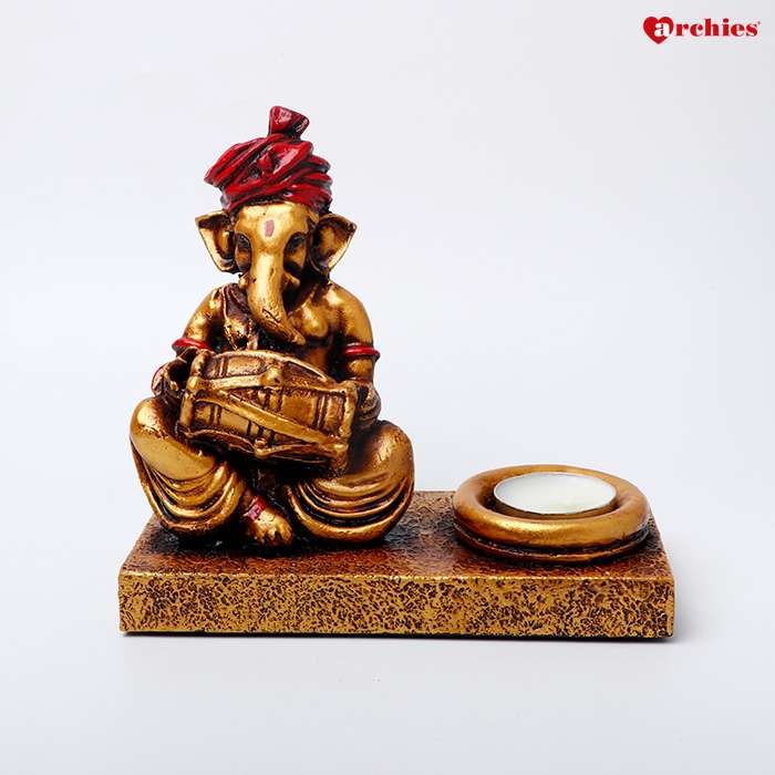 Beautiful Ganesha Idol with Candle Stand