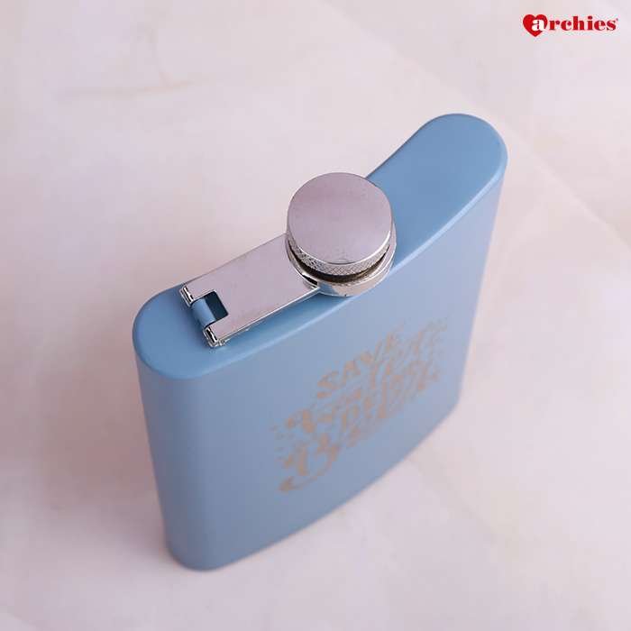 Archies Light Green Stainless Steel Hip Flask