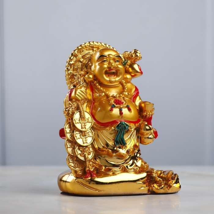 Archies Laughing Buddha Golden Showpiece