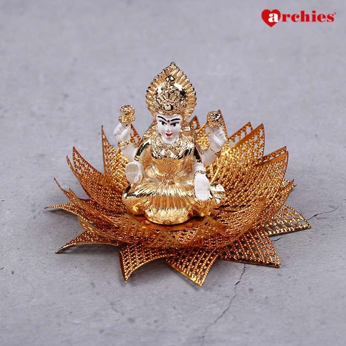 Archies White Lakshami Ganesha Idol In Luxurious Velvet Box