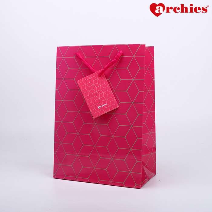 Archies Pink Paper Bag Pack of 2