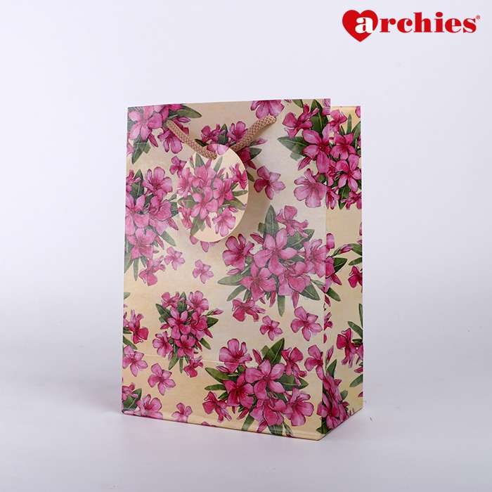 Archies Pink Flower Paper Bag Pack of 2