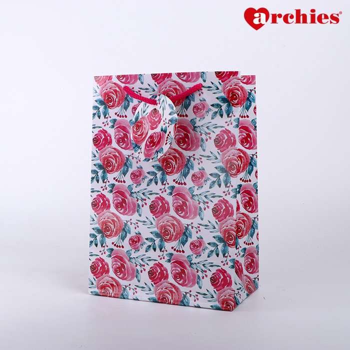 Archies Rose Design Paper Bag Pack of 2