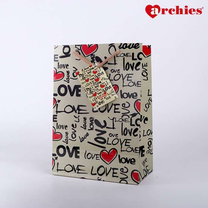 Archies Love Design Paper Bag Pack of 3