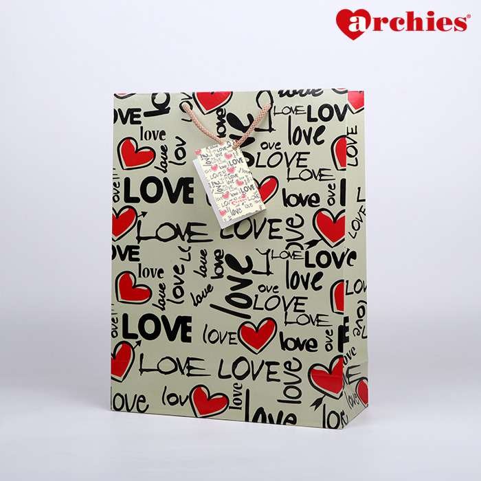 Archies Love Design Medium Paper Bag Pack of 3