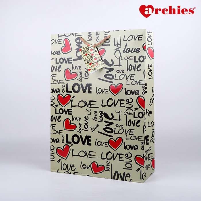 Archies Love Design Large Paper Bag Pack of 3