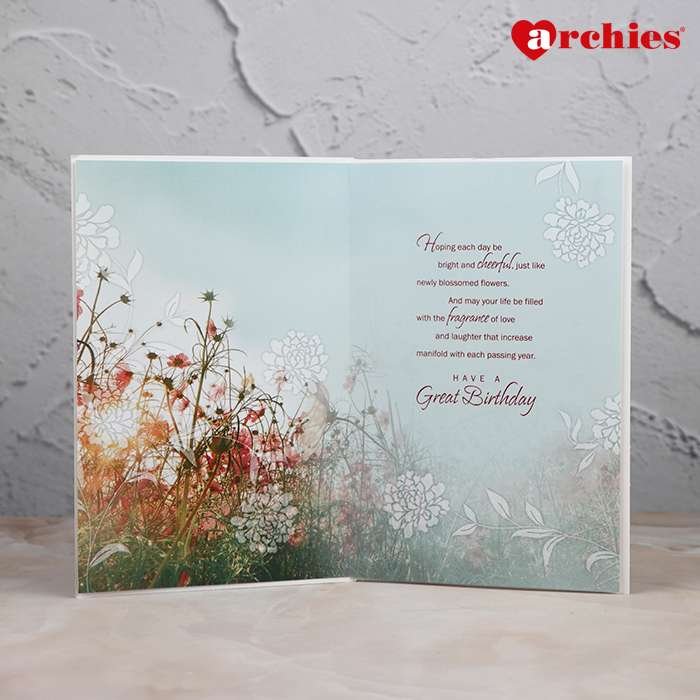 Archies A Heartfelt Message On Your Birthday Greeting Card In Floral Design