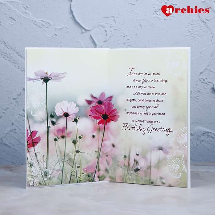 Archies Your Birthday Is A Special Day Pink Floral Greeting Card