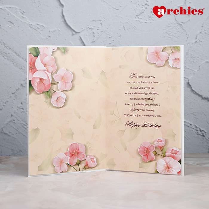 Archies Warm Birthday Wishes for you Peachy floral greeting card