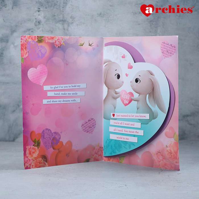 Archies Sweetheart Bunny Couple Romantic Greeting Card