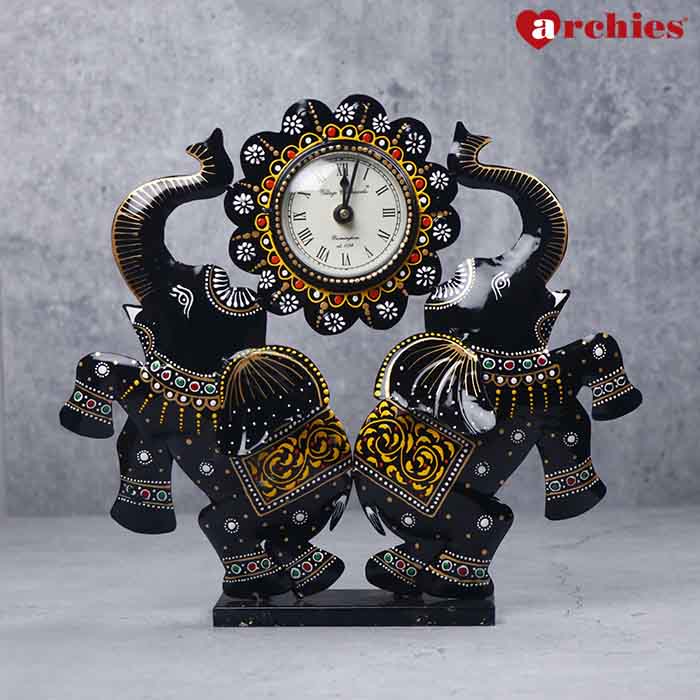 Desi Archies Elephant Design Table  Clock