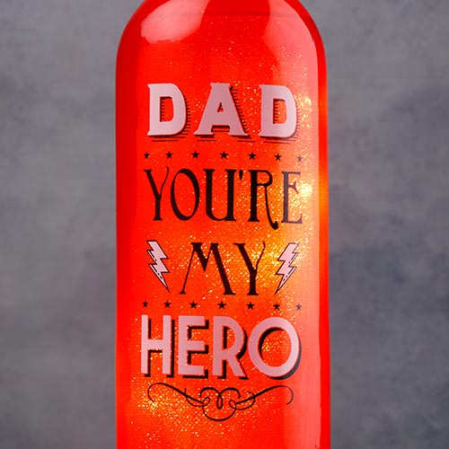 Dad You are My Hero Light-Up Bottle Showpiece