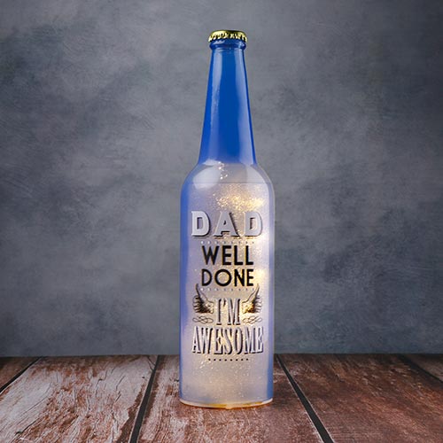 Dad Well Done Light-Up Bottle Showpeice