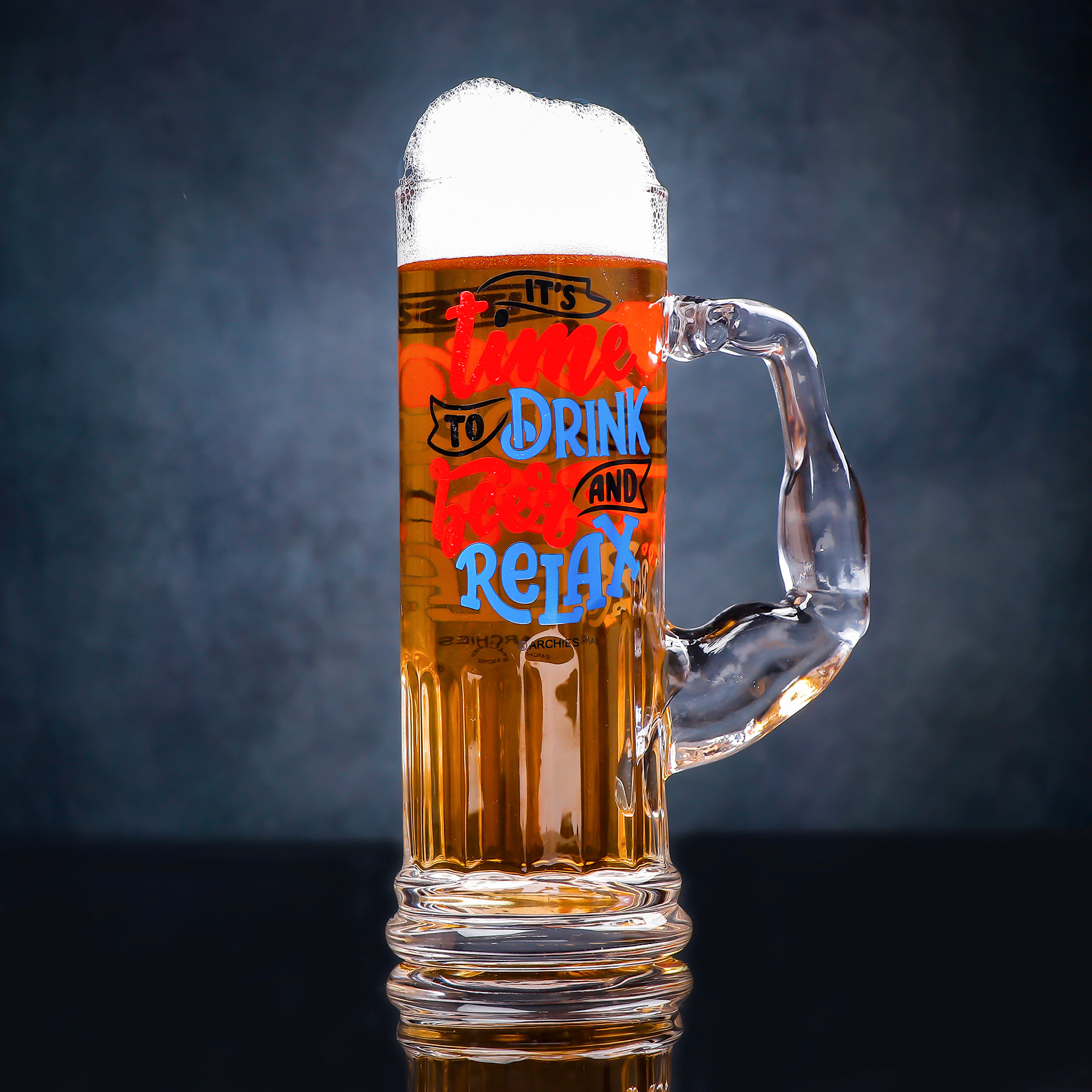 Time to Drink Beer Premium Glass Beer Mug