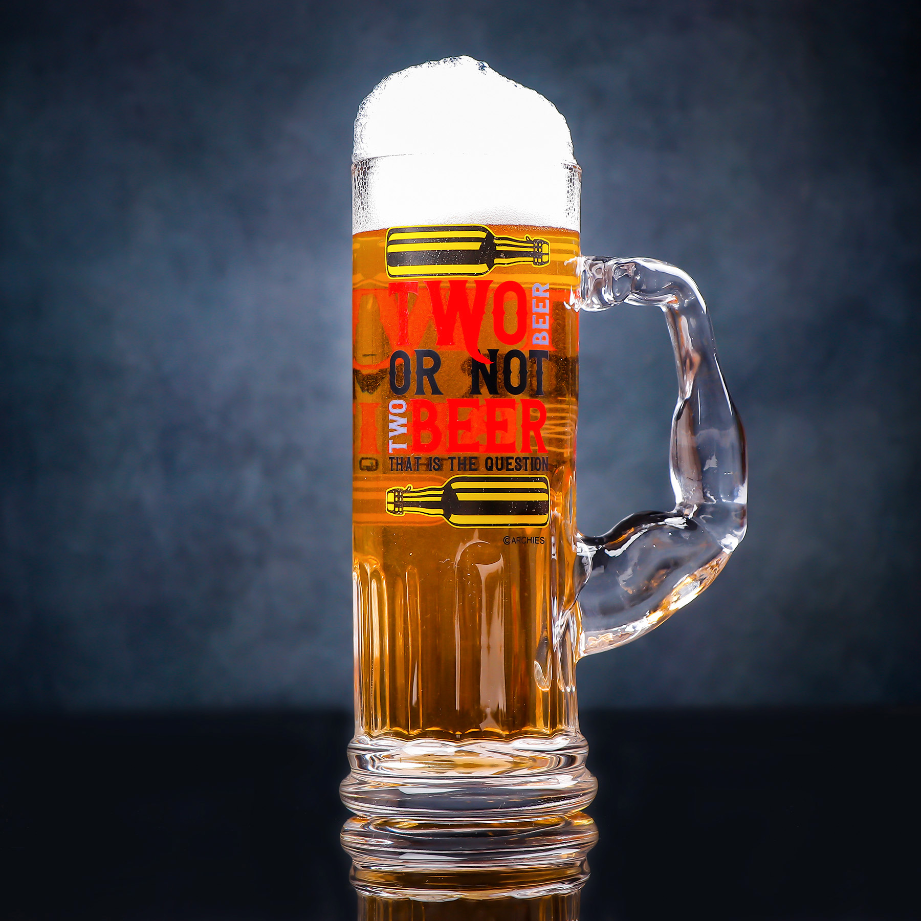 Long Quoted Premium Glass Beer Mug