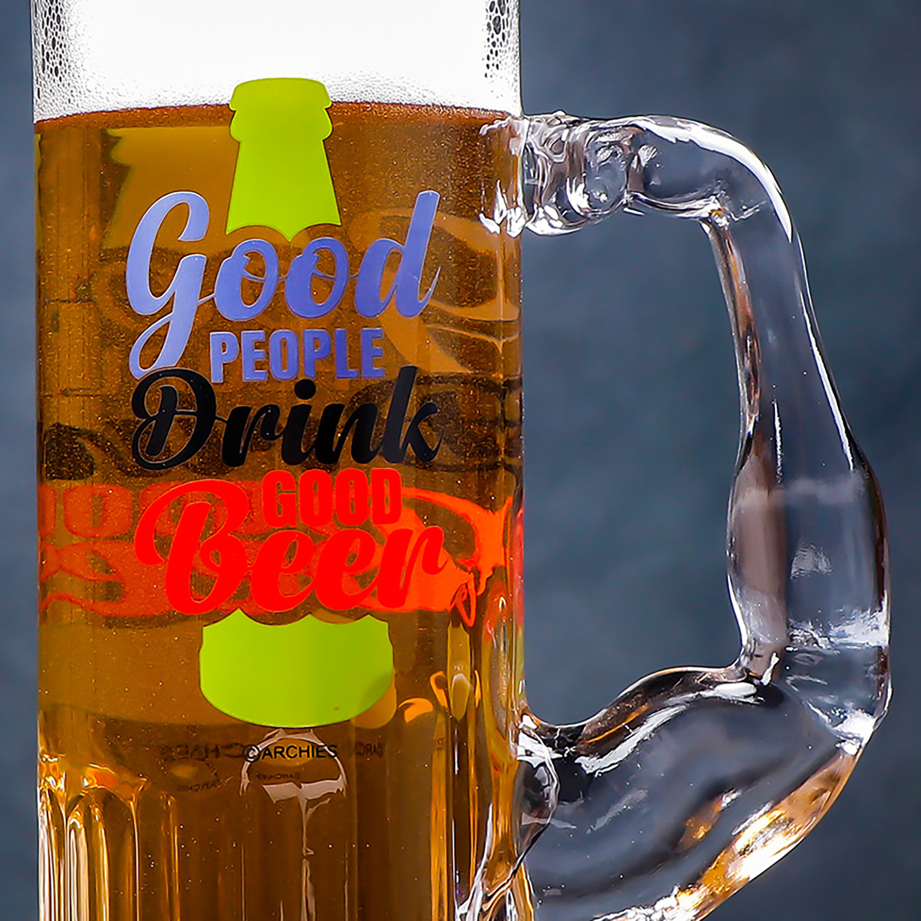 Good People Good Beer Premium Glass Beer Mug