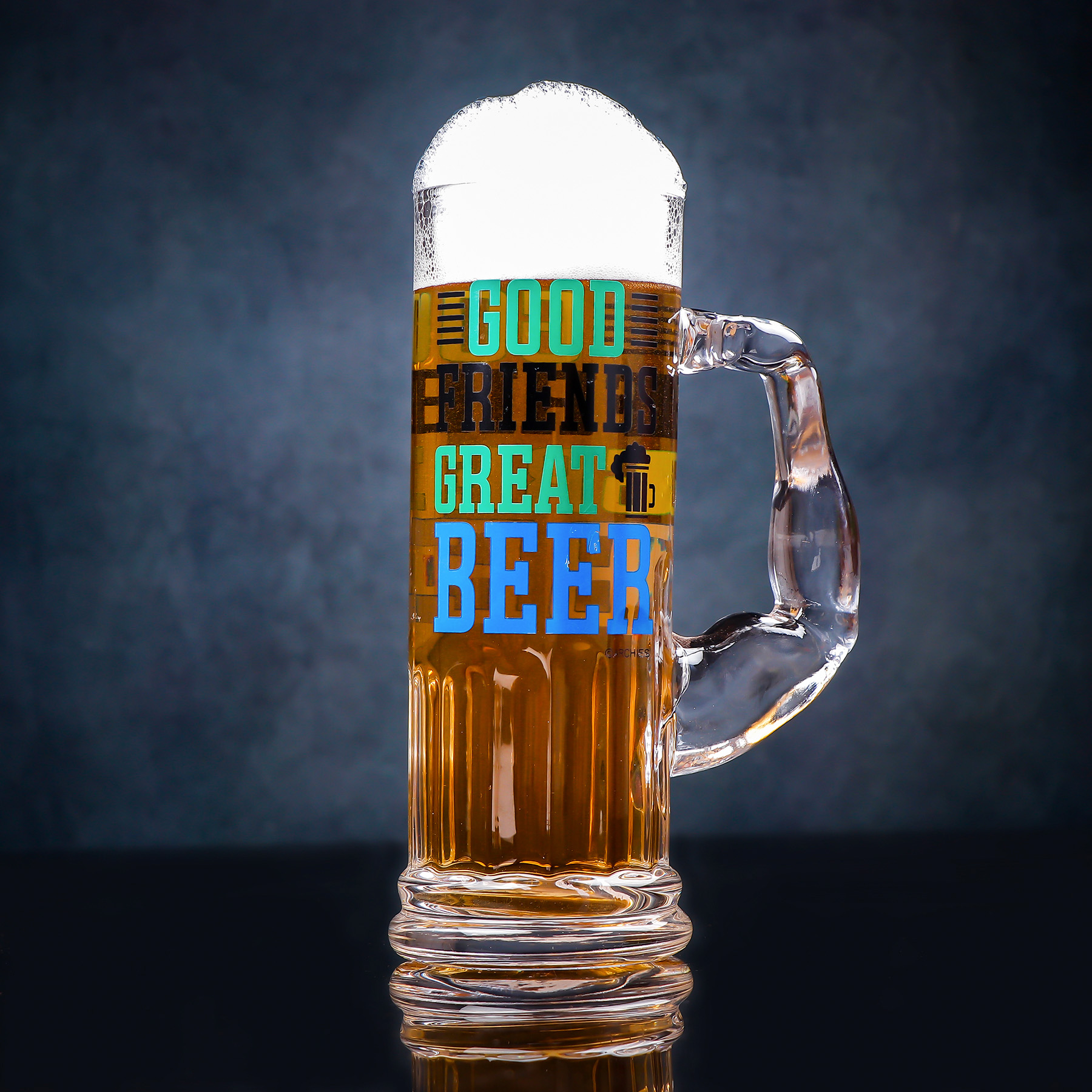 Good Friend Great Beer Premium Glass Beer Mug