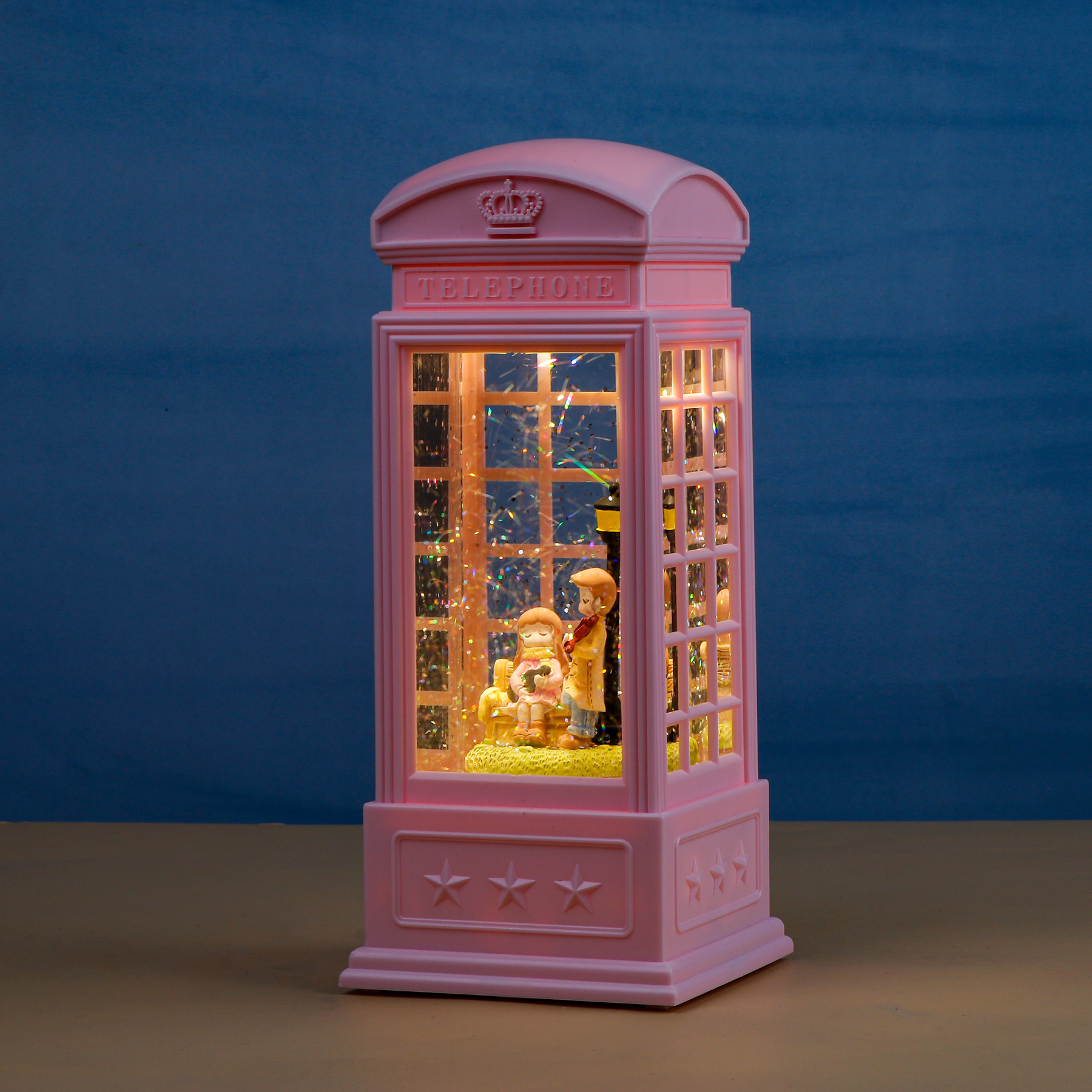 Enchanting Love Telephone Booth Showpiece