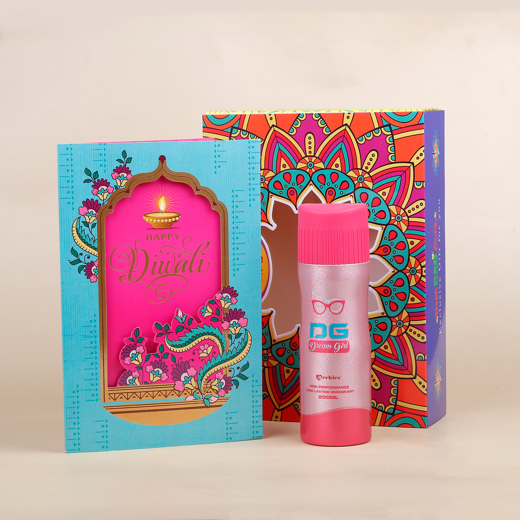 Happy Diwali Wishes Card with Perfume Gift Set