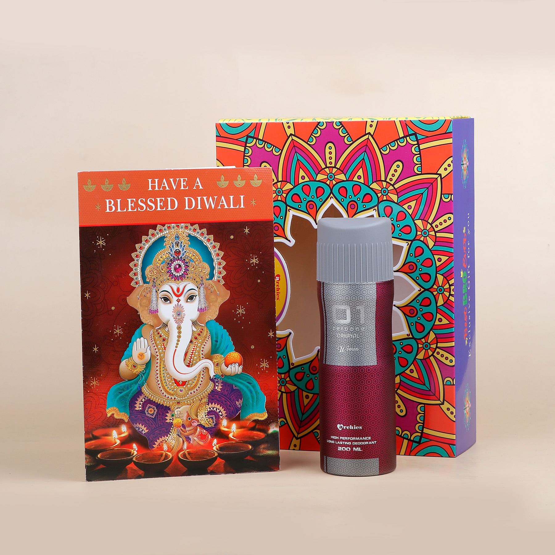 Lord Ganesha Diwali Blessings Card with Perfume Gift Set