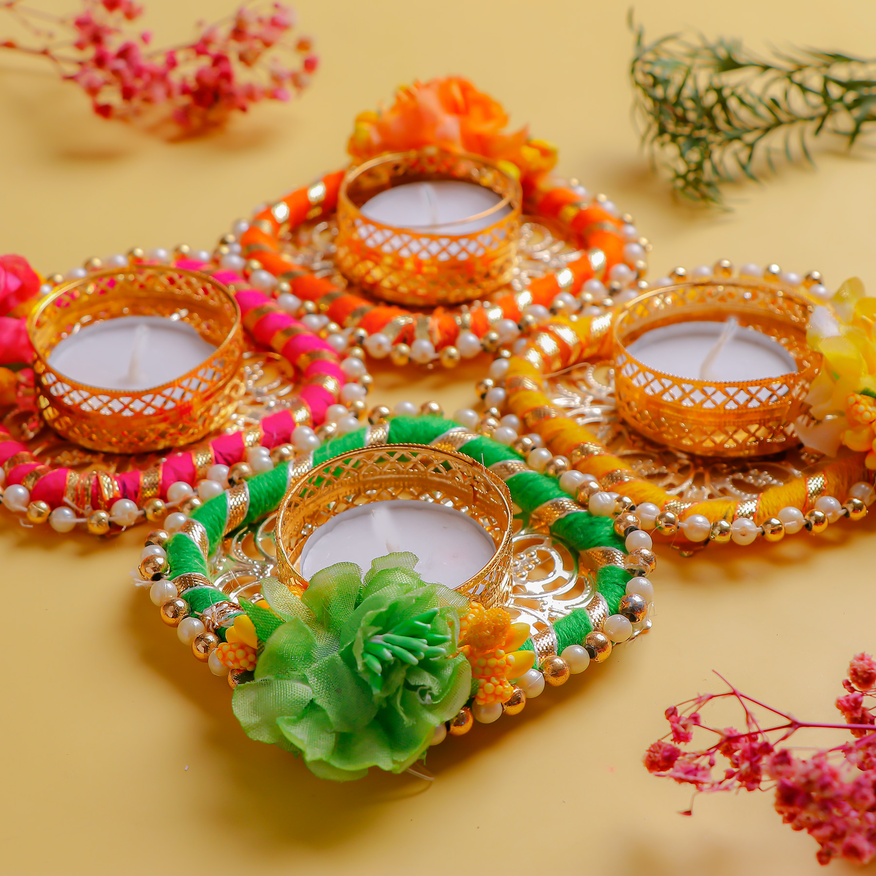 Lots of Love Diwali Wishes Greeting Card with Diya and Dry Fruits