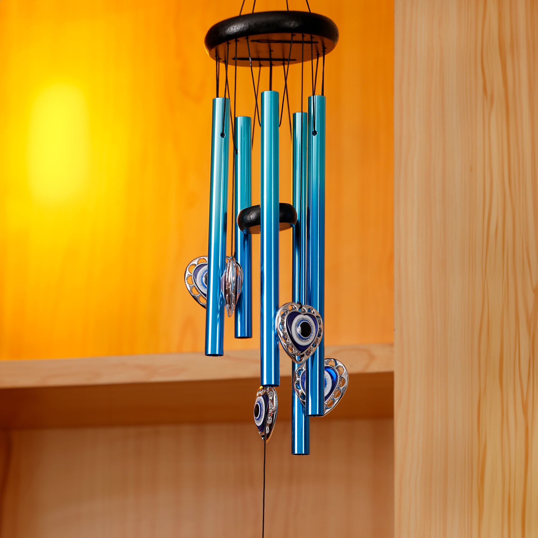 Evil Eye Hearts Wind Chime