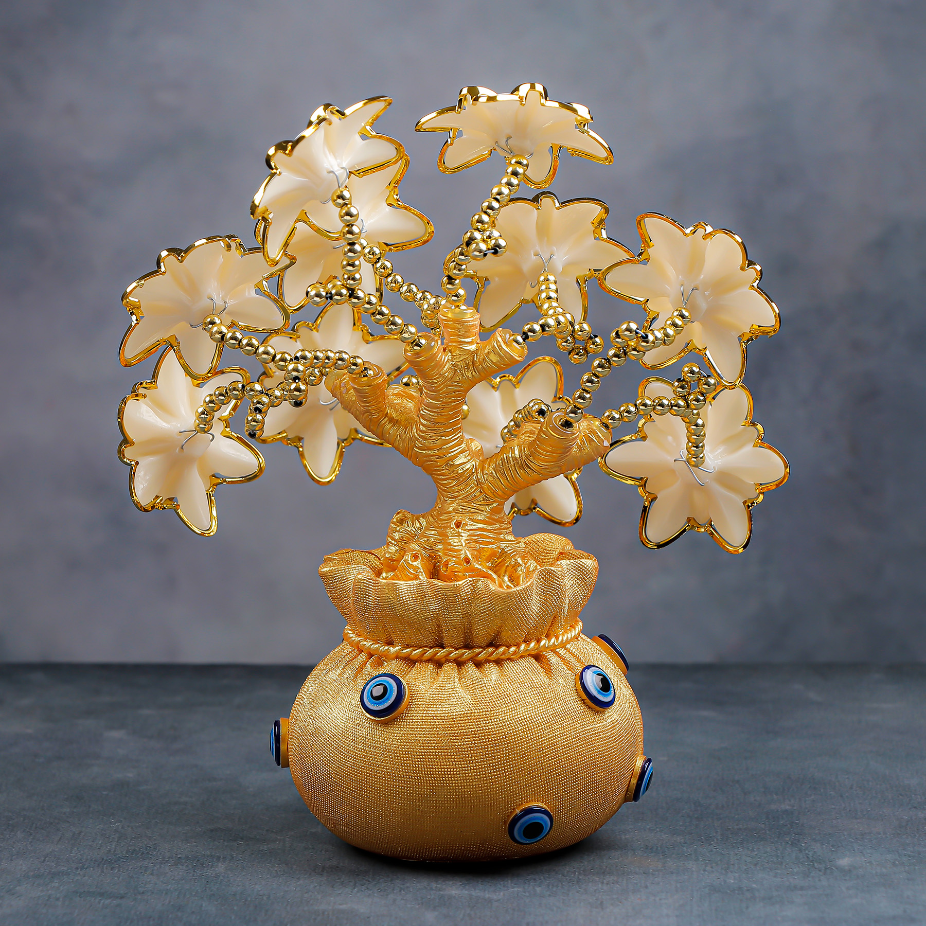 Golden Evil Eye Vase of Flowers