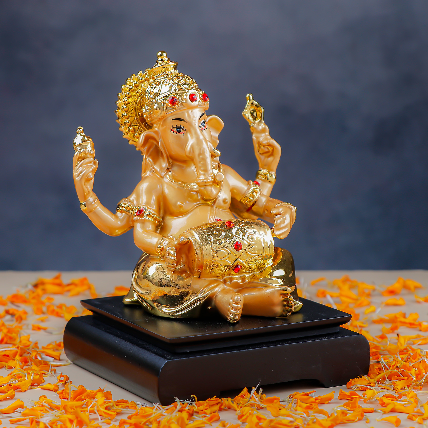 Golden Prosperity Shree Ganesha Idol