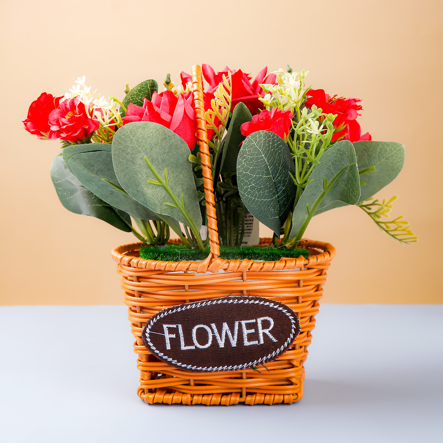 Red Roses Artificial Flower Basket