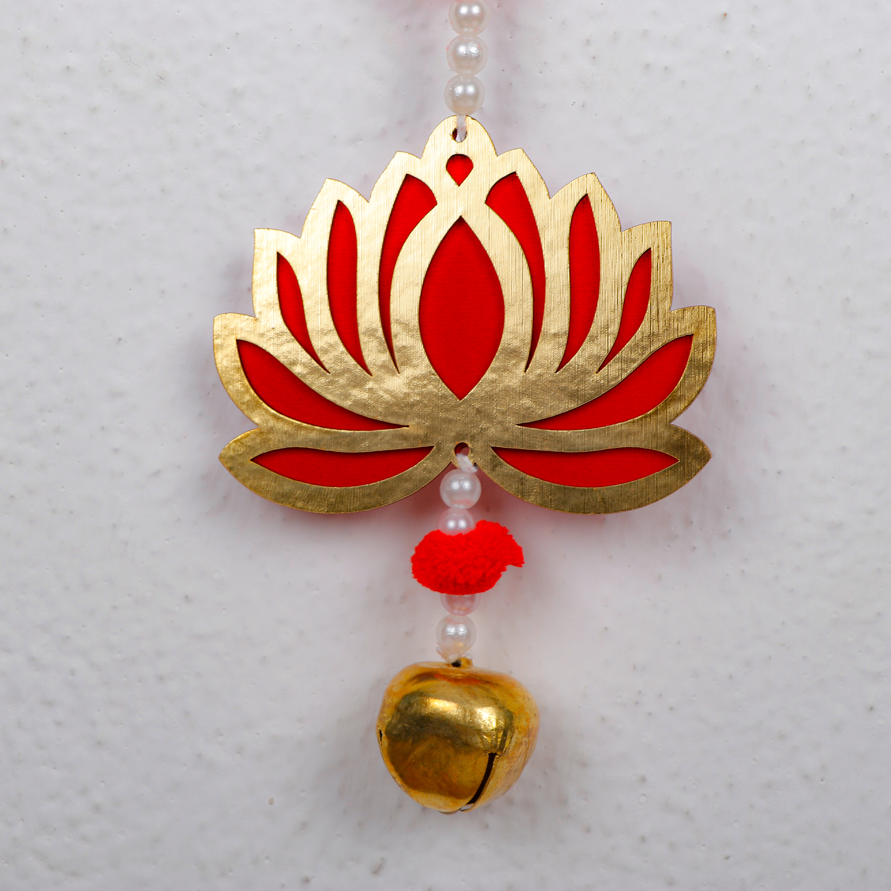 Red Lotus and Pearl Entrance Door Hanging